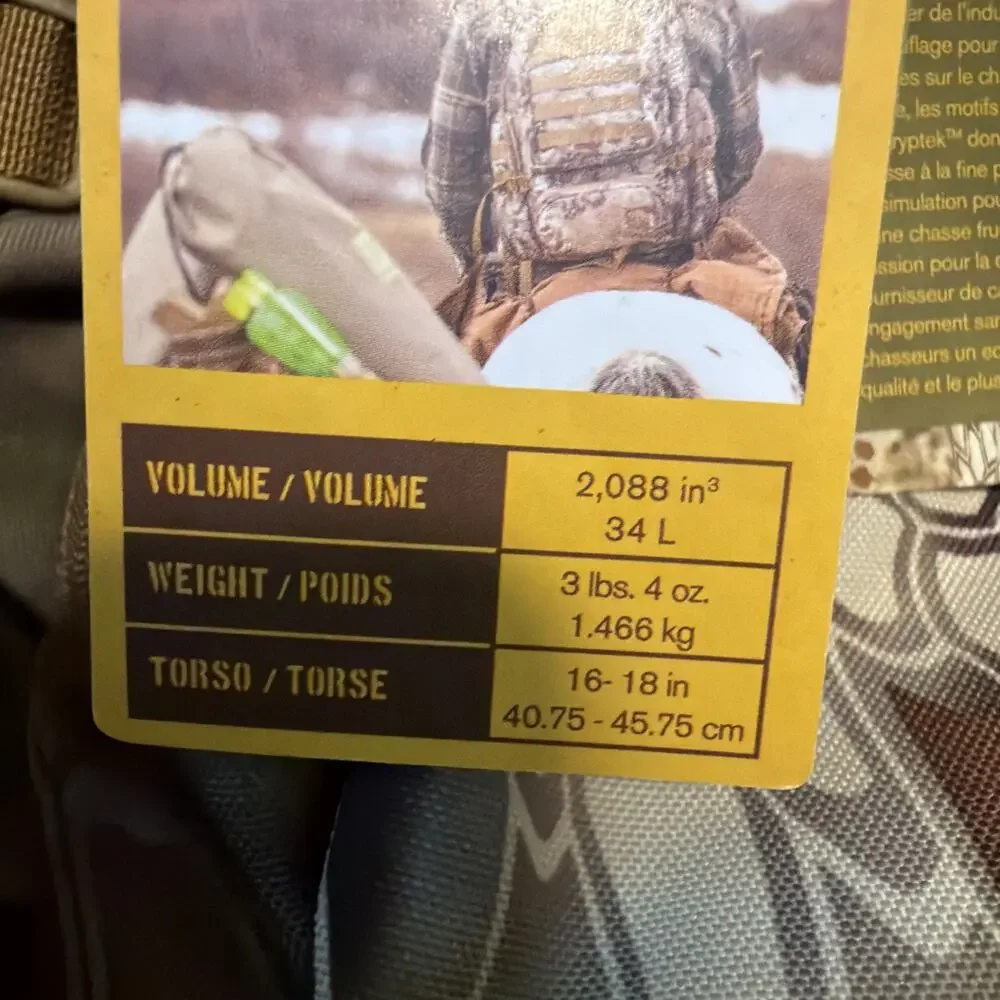 Slumberjack SJK Hone 34L Hunting Backpack Kryptek Camo NWT Rifle Bow Pack